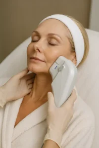 Woman receiving HIFU non surgical facelift treatment Chadwell Heath