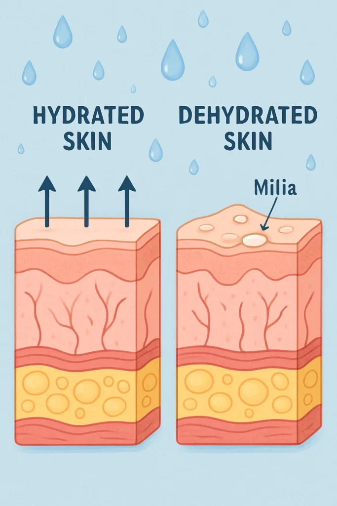 The importance of hydration and milia production Chadwell Heath